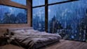 convert image to cozy and moody rain or snowfall video