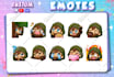 create chibi animal emotes for twitch discord kick in bulk for you