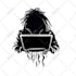 do black and white minimalist face silhouette logo design