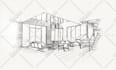 draw architect style professional hand sketch drawing