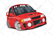 make chibi cartoon car illustration in perspective view