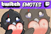 create a cute custom emotes for twitch or kick