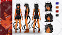 draw custom character sheet or reference sheet design in anime, furry style