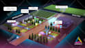 design a isometric 3d event map or illustrated maps