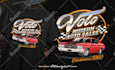 draw classic car illustration for event show tshirt