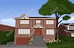 draw house portrait and building illustration into vector art