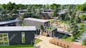 create 3d exterior of a building with renderings