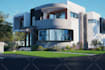 render realistic modern house exterior design