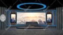 design TV studio, broadcast set and news studio in 3d
