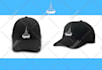 design front, side and back cap hat artwork and mockup