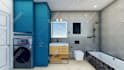 do bathroom interior design, rendered by an architect
