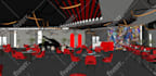 design 3d food kiosk, coffee shop and food truck rendering