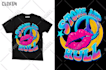 create unique streetwear cartoon t shirt illustration