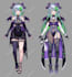 original character design sheet or reference sheet in anime vtuber style