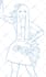 sketch, outline and color cartoon illustrations