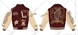 design of streetwear varsity jacket, letterman and clothing