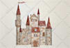 hand draw architectural with watercolor handmade