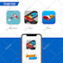 design modern mobile app icon for android and ios