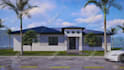 render 3d architecture front elevation facade of exterior house