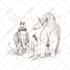 draw black and white sketch or illustration