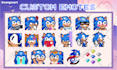 create cute twitch or discord emote in pixel art style
