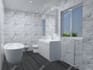 do bathroom laundry mud room interior design render by an architect