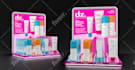design creative 3d product display gondola and counter top