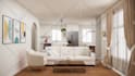 design bathroom, kitchen, bedroom and realistic 3d rendering interior