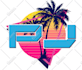 design 80s 90s typography pop style 3d logo