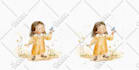 draw cute and soft watercolour childrens book illustration