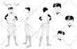 draw a professional character sheet