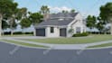 create a photorealistic 3d exterior rendering for houses