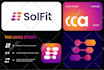 design modern minimalist business app logo corporate startup full branding kit