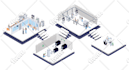 create vector isometric illustration for website and app