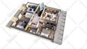 render 360 architect panorama apartment, house exterior and interior