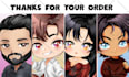 draw anime chibi character art for design character, fanart, kawaii