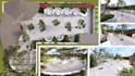 design rooftop garden, backyard, patio, pool, landscape and render 3ds