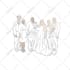 create custom family and friends line art