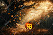create an image of a pumpkin carved with your logo, business, or family name