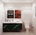 create realistic 3d bathroom interior design and rendering