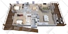 do high quality exterior 3d architectural render for US residential plan
