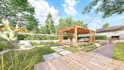 do backyard landscape design, garden, pool, patio, fireplace, deck