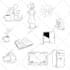 draw black and white cartoon character line art