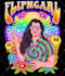 hand draw cartoon logo trippy psychedelic hippie retro