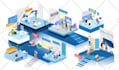 create a gorgeous isometric illustrations