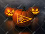 create an image of a pumpkin carved with your logo, business, or family name