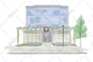 draw a house portrait or a building illustration for you
