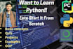 tutor you from beginner to expert in python programming