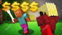 make a minecraft hypixel skyblock, pvp, or survival youtube thumbnail
