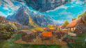 draw fantasy background and landscape
